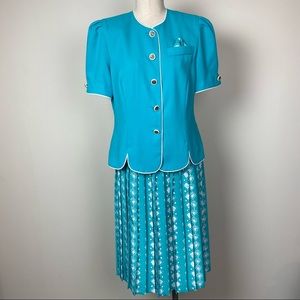 Vintage Leslie Fay Pleated Skirt Set